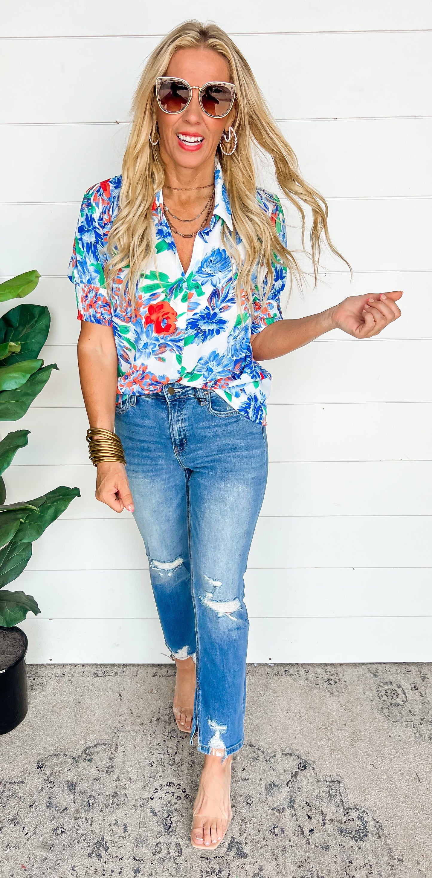 MICA | High Rise Ankle Straight w/ Side Slit Denim Jeans** - Final Sale