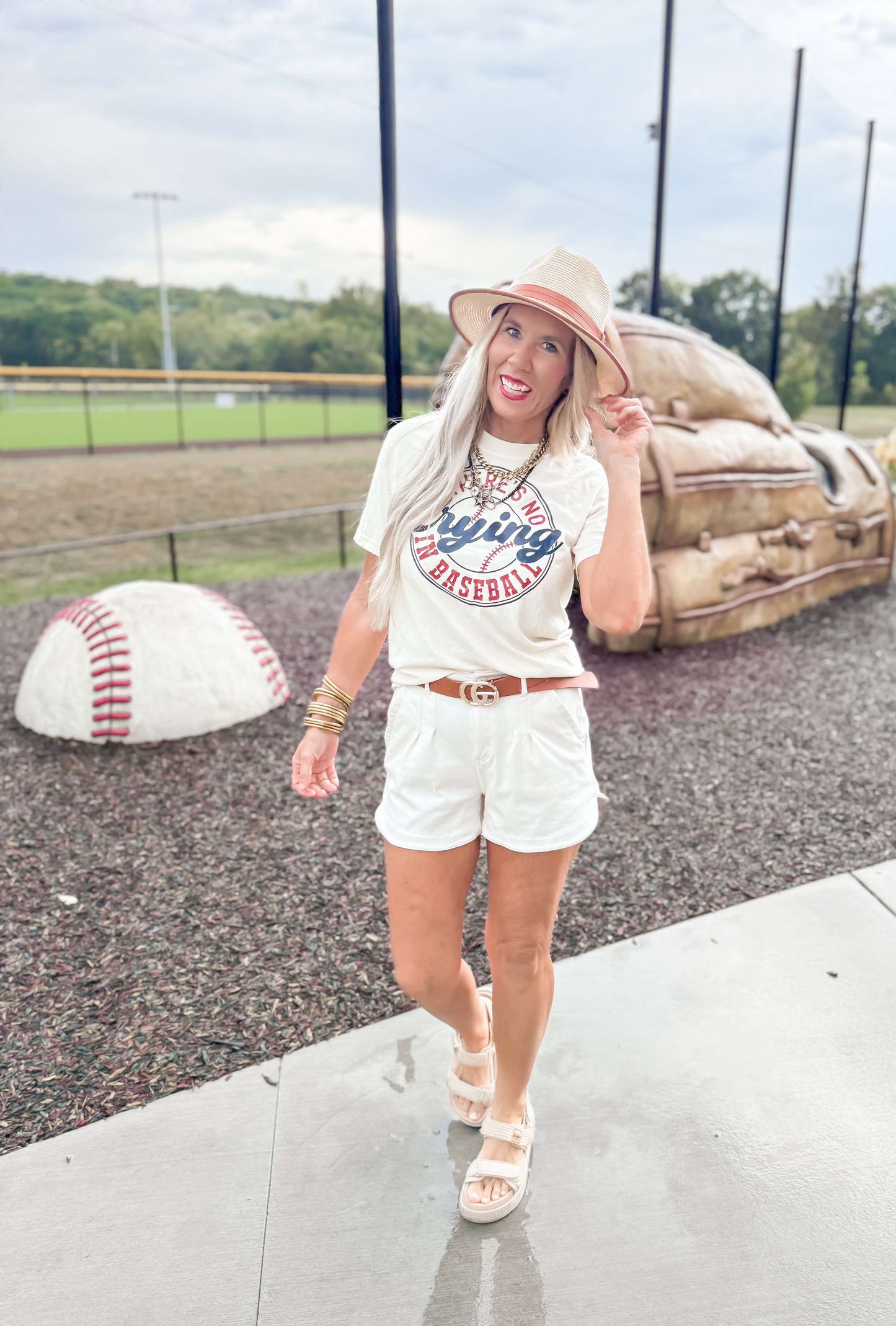 There's No Crying in Baseball Graphic T-shirt**