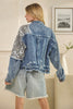 Washed Leopard Contrast Denim Jacket | OLI & HALI