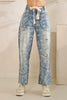 WASHED PAISLEY PATCH PRINT DENIM | OLI & HALI