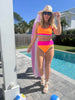Orange Colorblock Beach Bikini Swimsuit | Salty Wave * - Final Sale