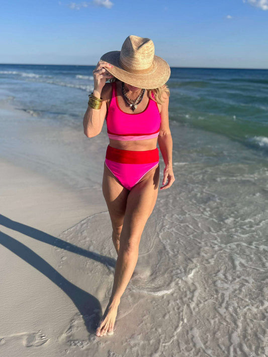 Hot Tropic Color Block Beach Bikini Swimsuit | Salty Wave - Final Sale