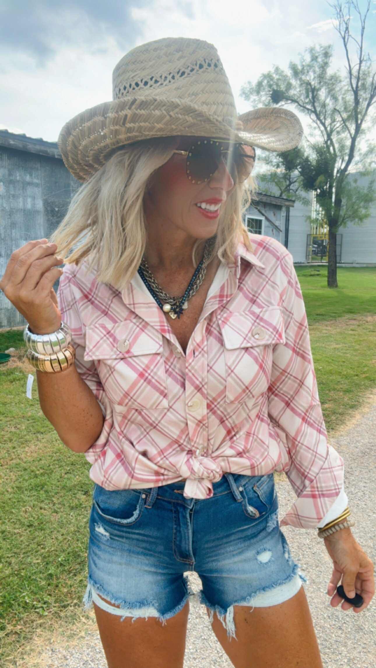 Forever Favorite Plaid Shacket in Cream Mocha Mauve #5 | Salty Wave