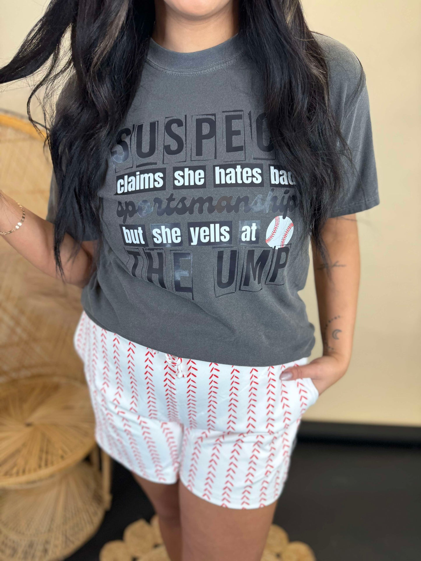 Suspect Yells at the Umpire Garment Dyed Graphic T-shirt