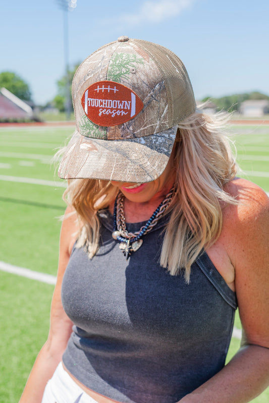 Sara's Custom Camo Touchdown Season Trucker Hat