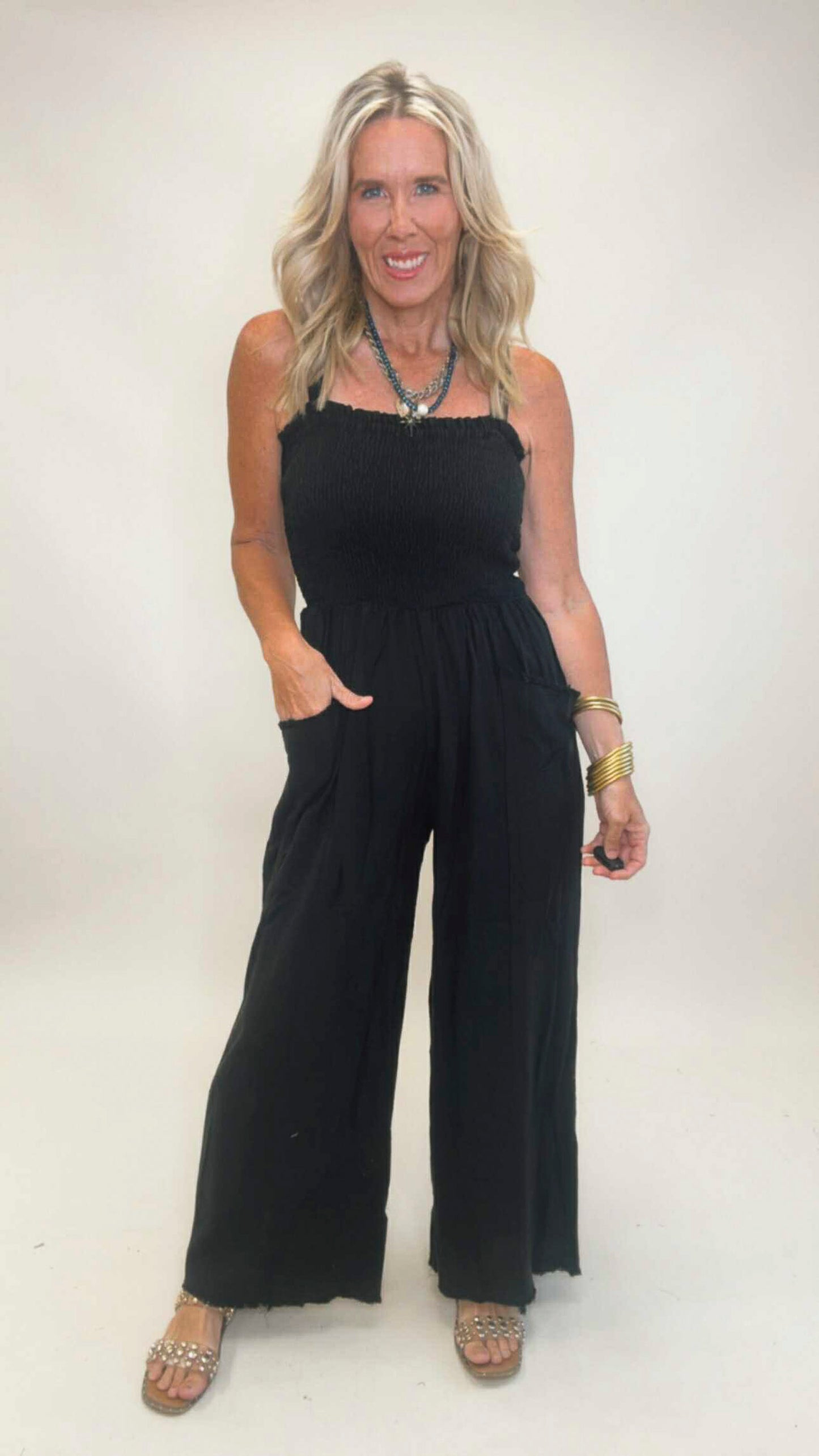 Linen Mineral Wash Jumpsuit