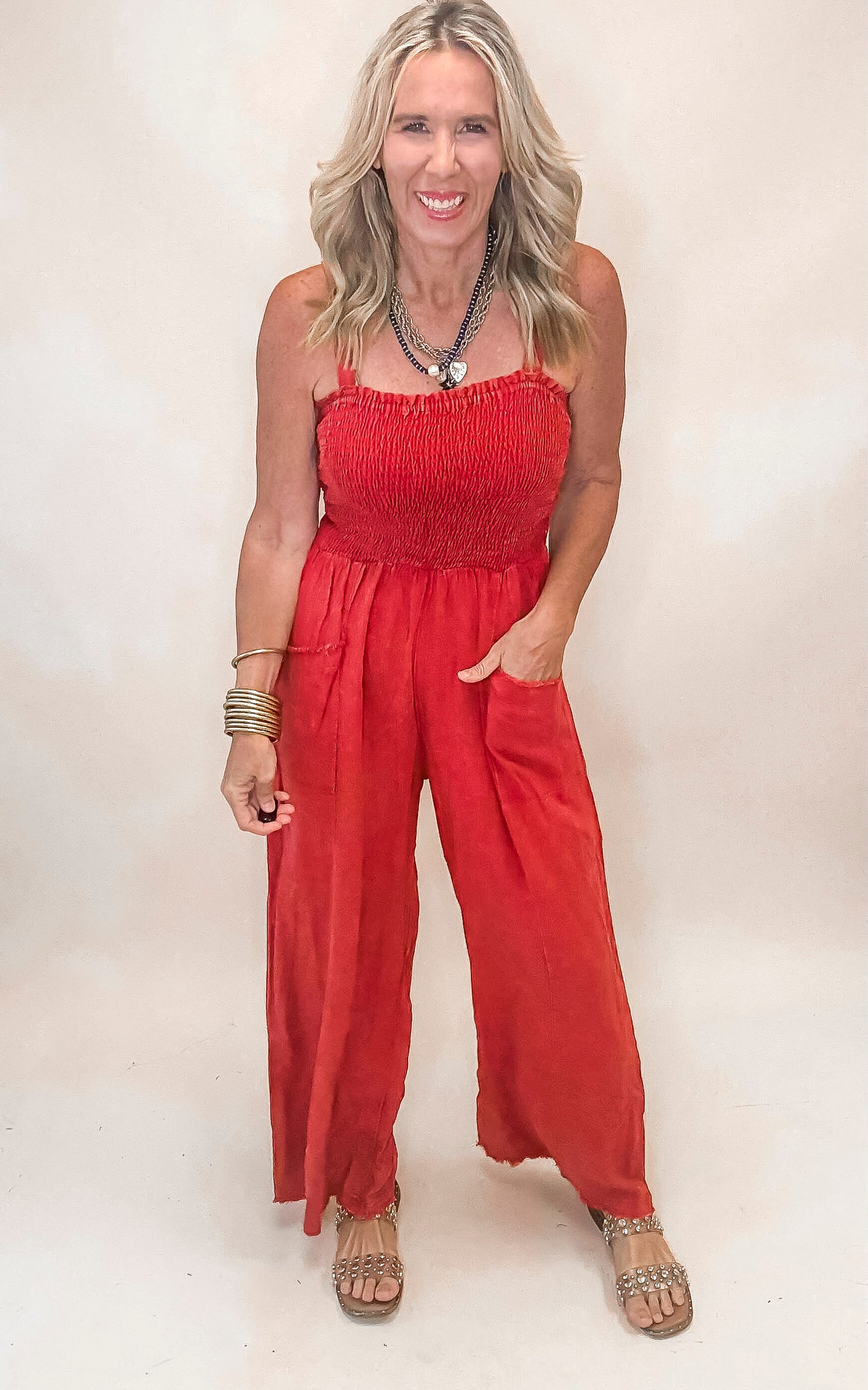 Linen Mineral Wash Jumpsuit