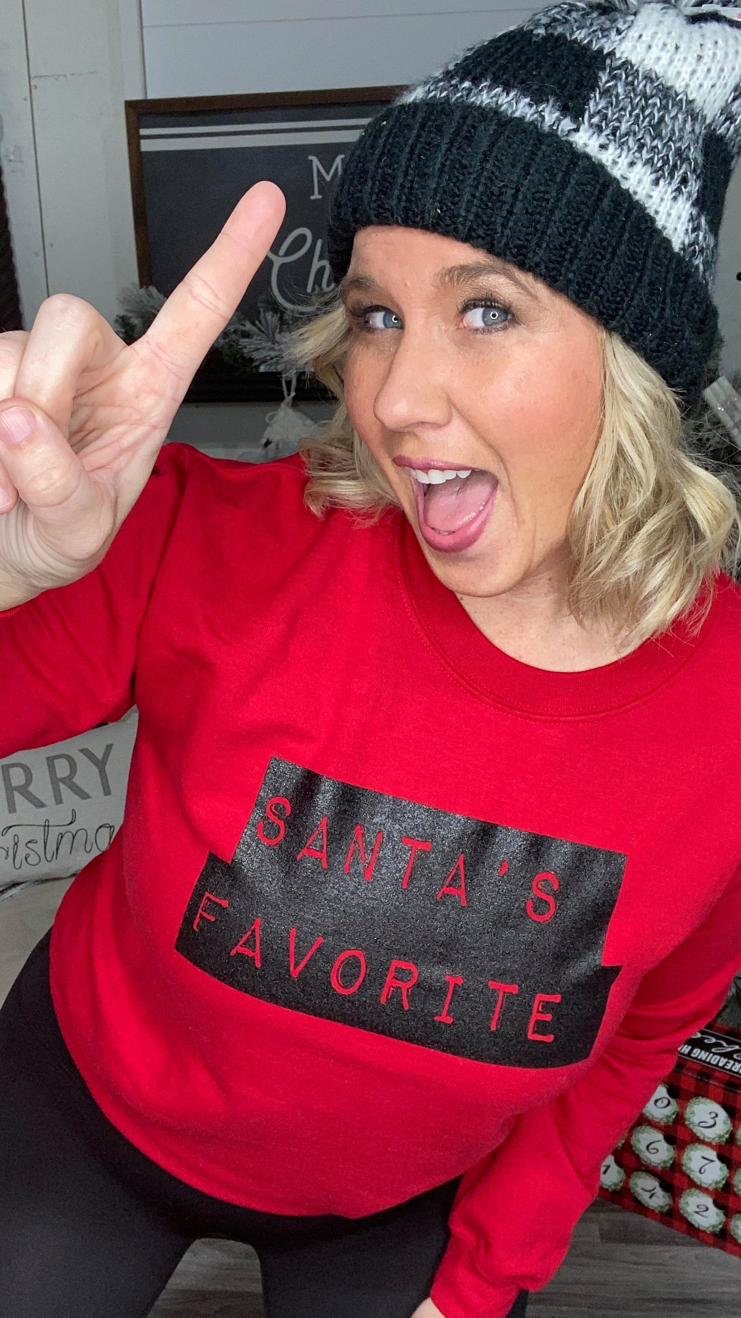 30 DAYS 30 DEALS: DAY 4 Santa's Favorite Sweatshirt - Red, CLOTHING, BAD HABIT APPAREL, BAD HABIT BOUTIQUE