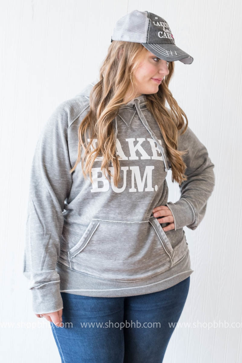 (The Original) Lake Bum Hoodie Unisex Fit - Gray - BAD HABIT BOUTIQUE