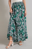 BUTTON FRONT SMOCKED MAXI SKIRT