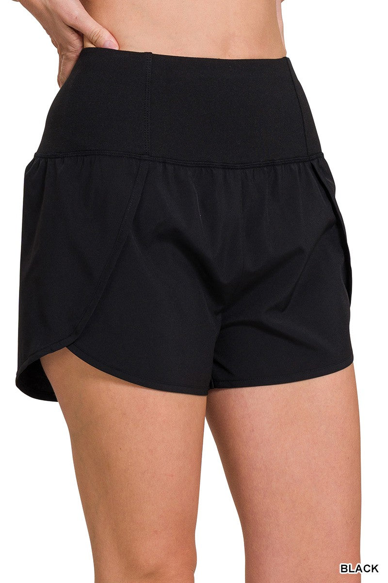 ZENANA  HIGH WAISTED RUNNING SHORTS