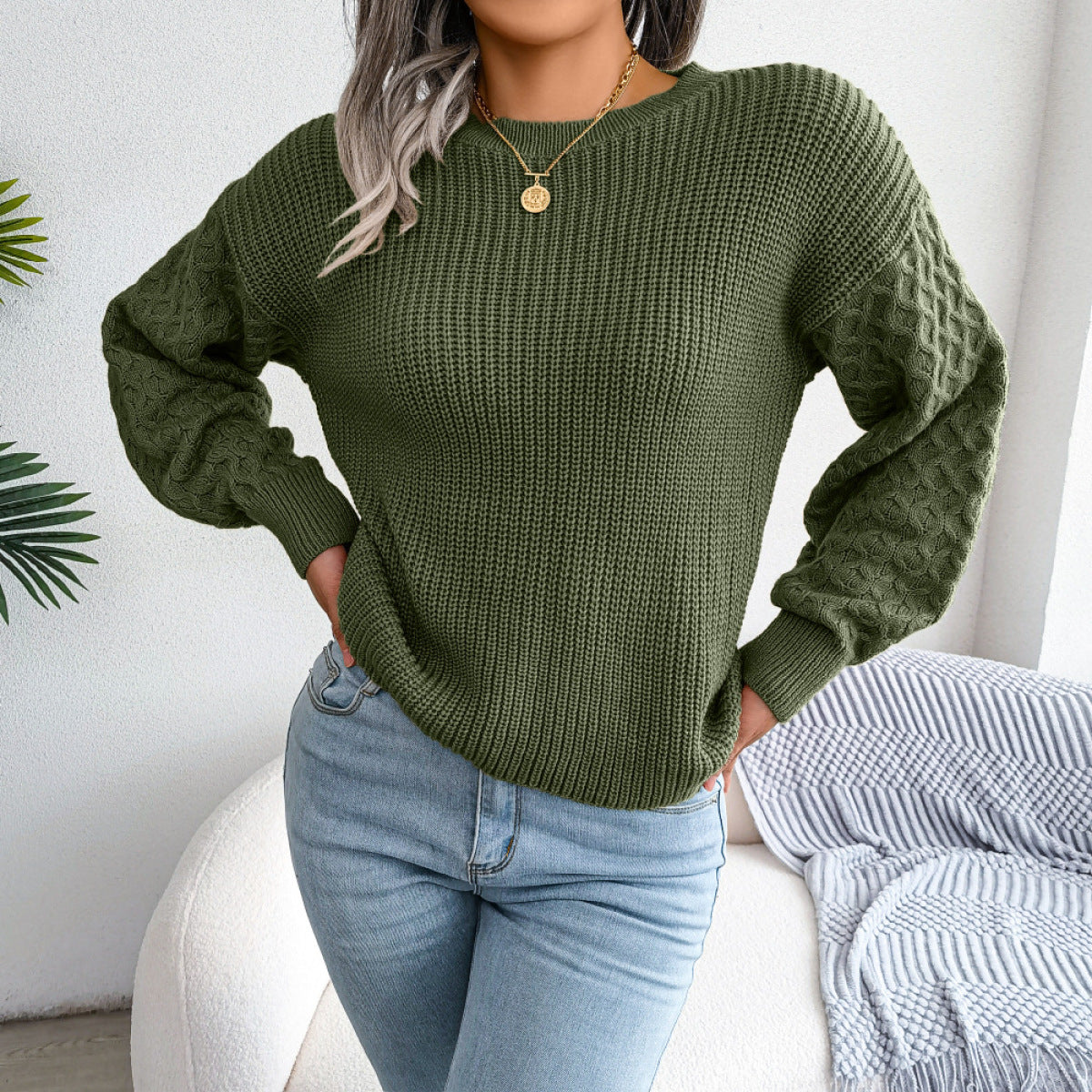 army green sweater