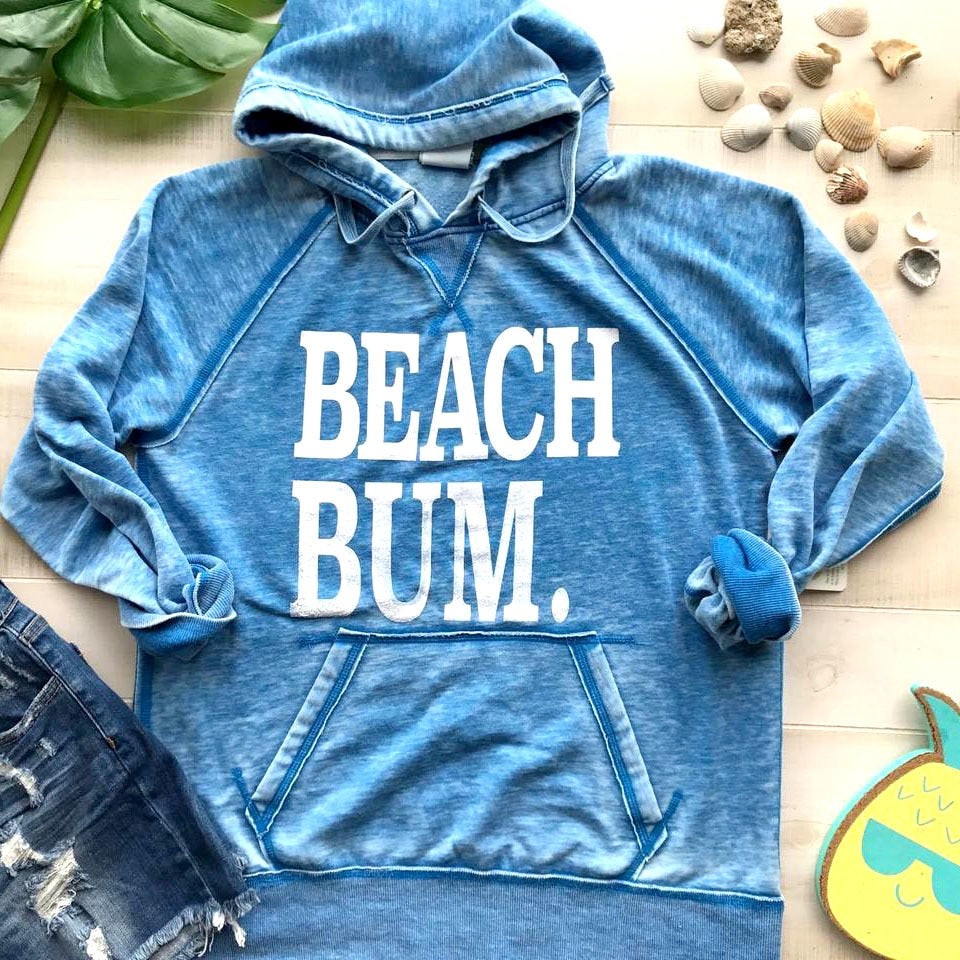 Beach Bum Hoodie - Vintage Royal - BAD HABIT BOUTIQUE