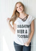 TailGating, Beer & Football Cap Sleeve Tee - BAD HABIT BOUTIQUE