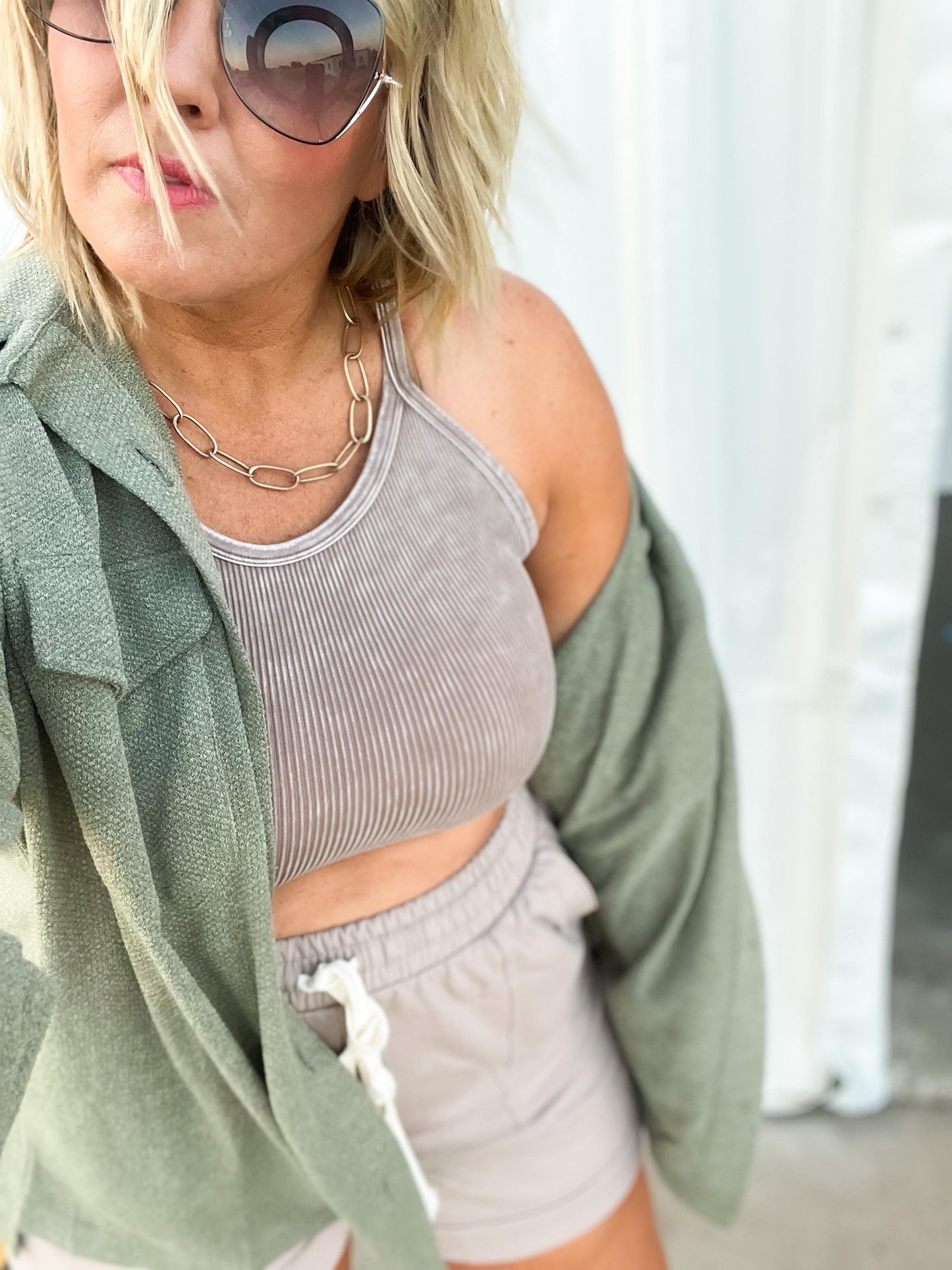 Seamless Ribbed Brami Vintage Wash - Final Sale