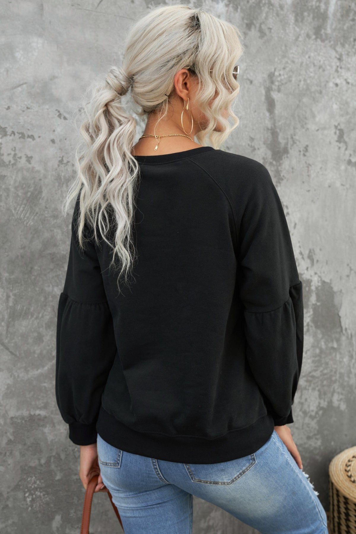 black sweatshirt