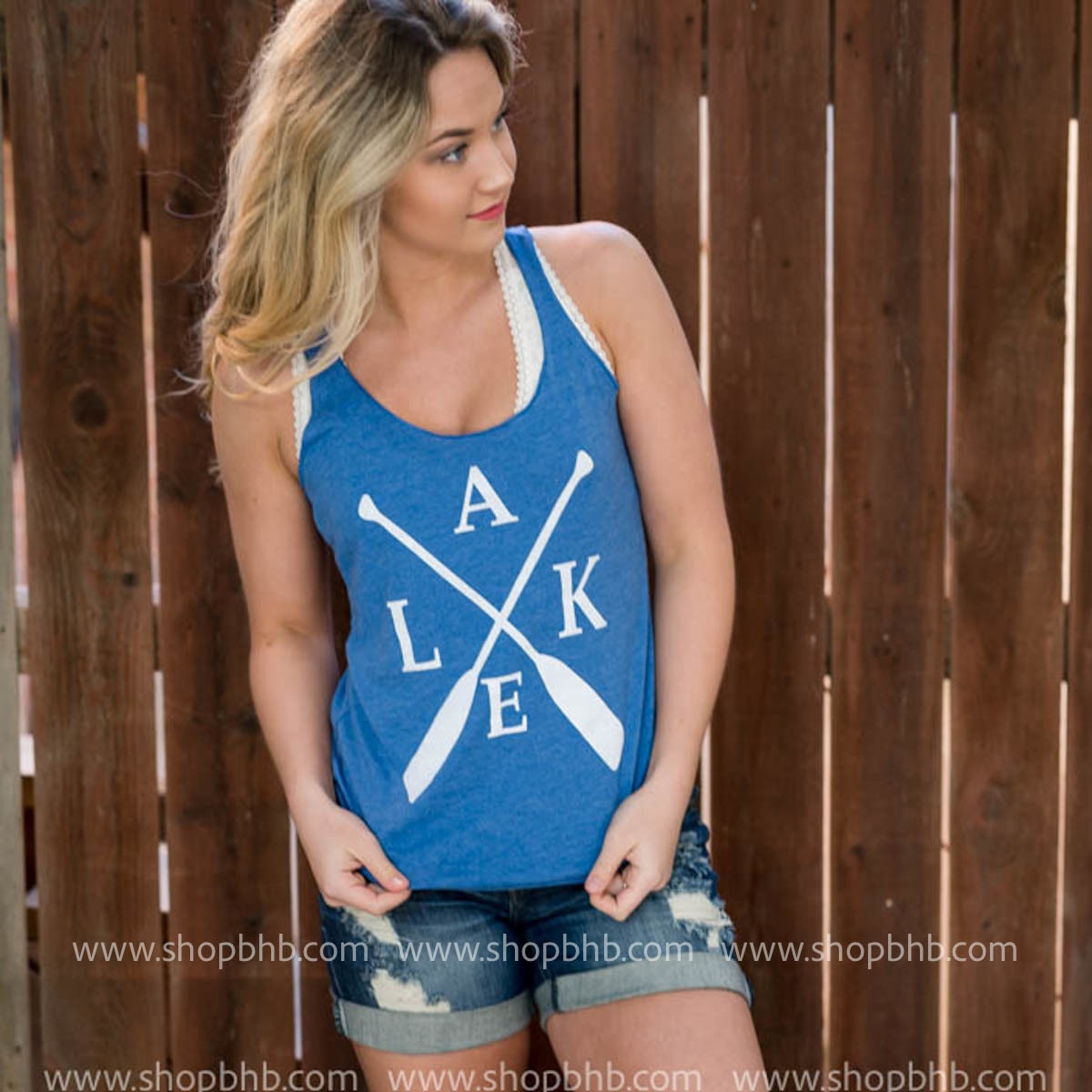 Lake Paddle Tank Top - Blue - BAD HABIT BOUTIQUE