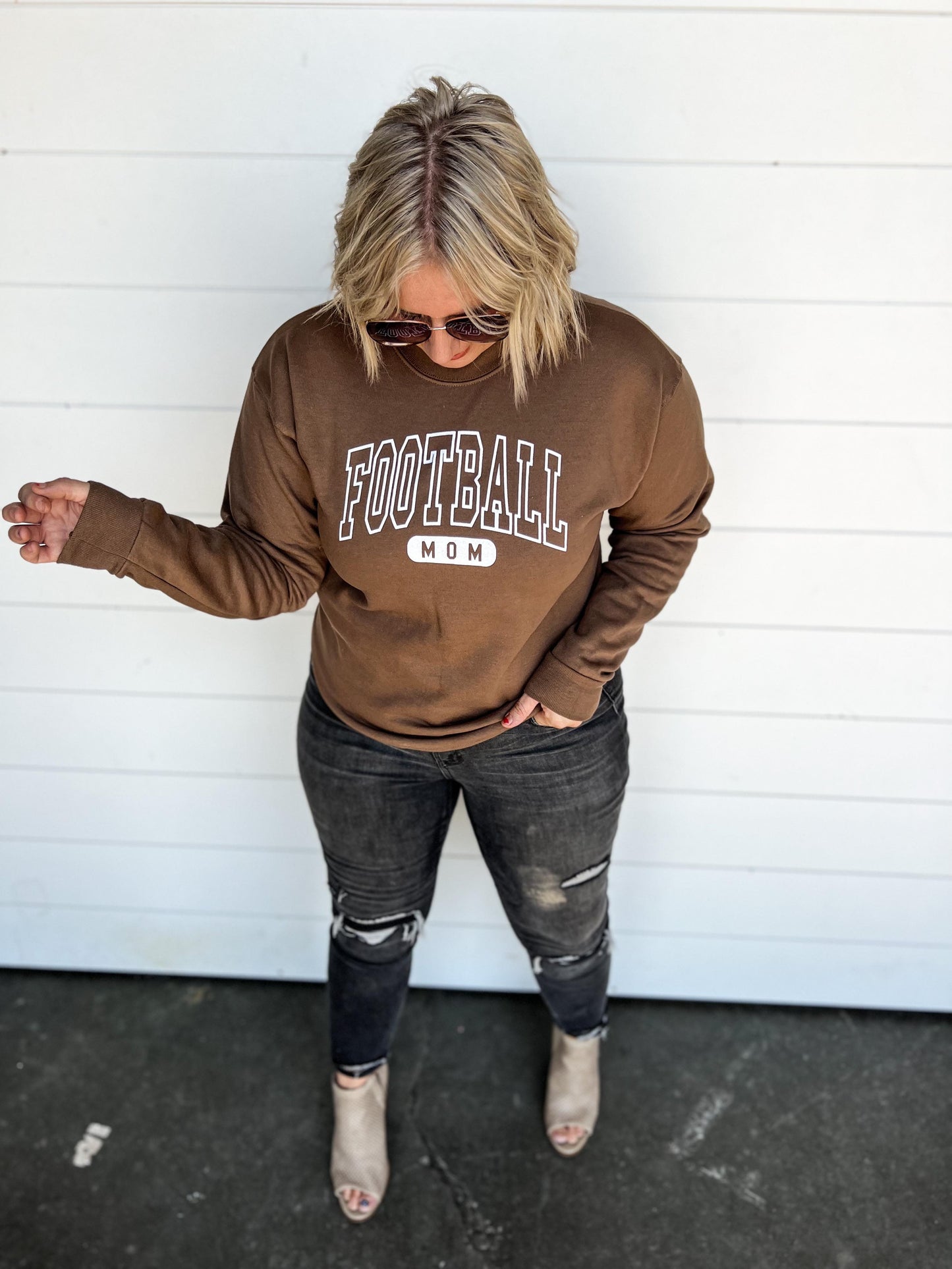 Football Mom Crewneck Sweatshirt** - Final Sale