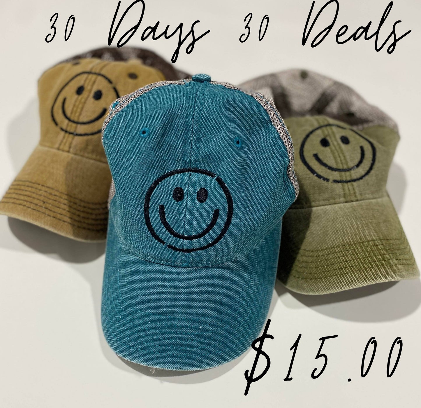 Smiley Baseball Cap** - Final Sale