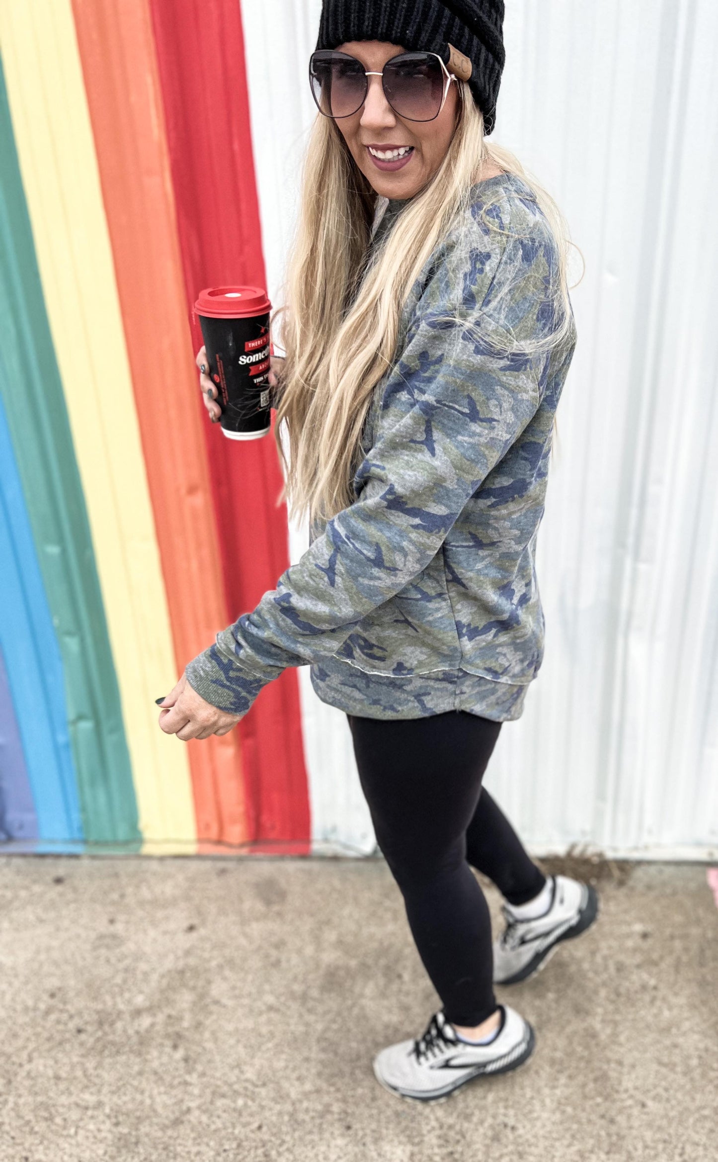 camo fleece top