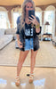 black summer soft waffle shacket