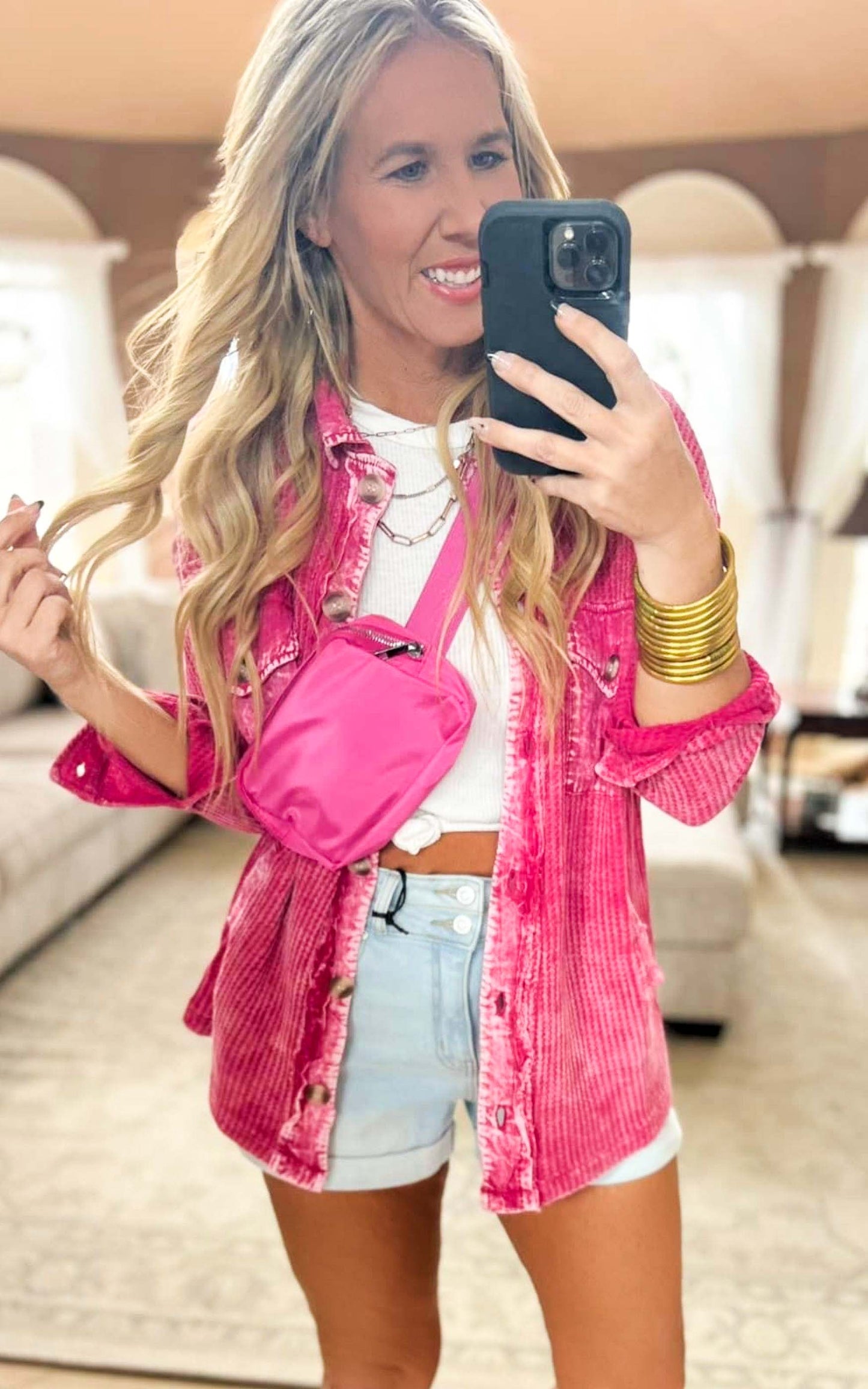 hot pink shacket