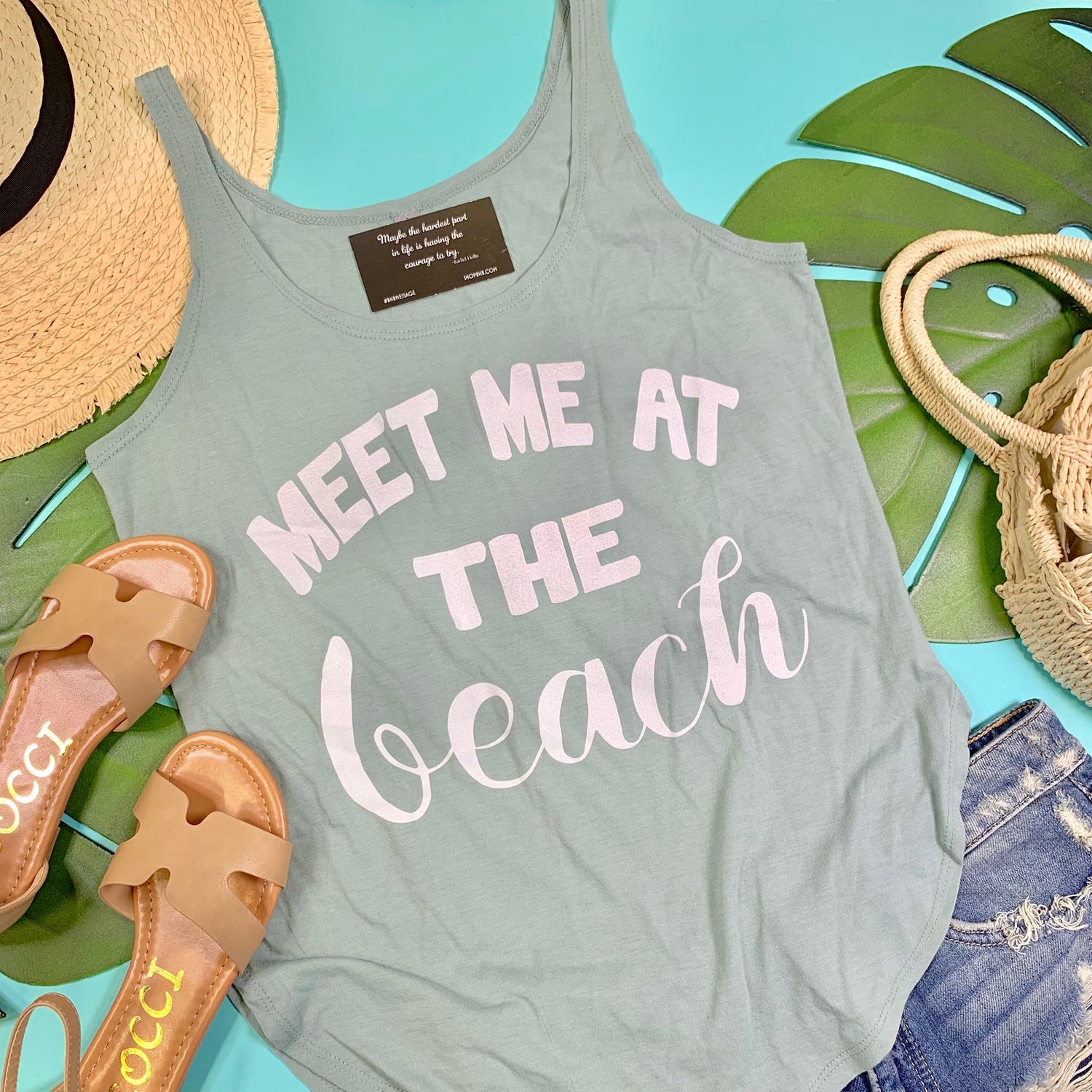 Meet Me a the Beach Tank Top - BAD HABIT BOUTIQUE