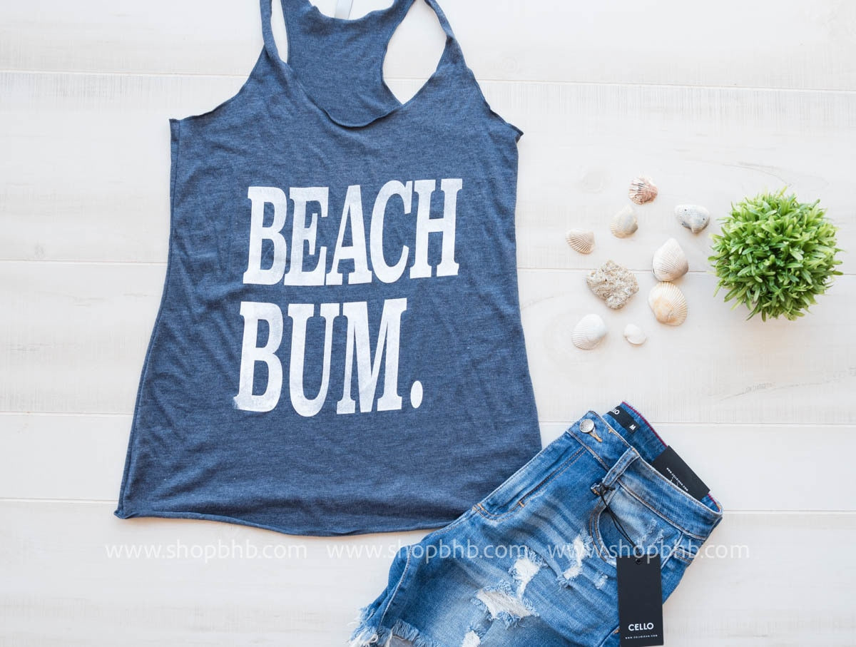 Beach Bum Tank Top - Navy - BAD HABIT BOUTIQUE
