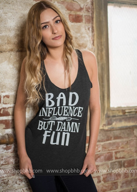 Bad Influence - Black Tank - BAD HABIT BOUTIQUE 