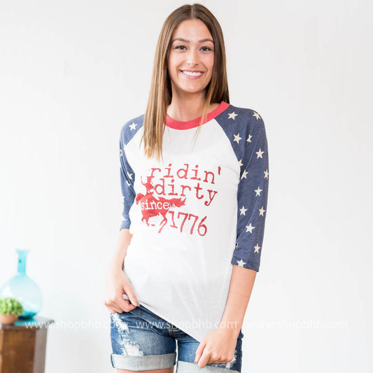 RIDING DIRTY SINCE 1776 TOP - BAD HABIT BOUTIQUE