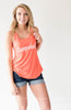 Campaholic Racerback Tank Top - Orange - BAD HABIT BOUTIQUE