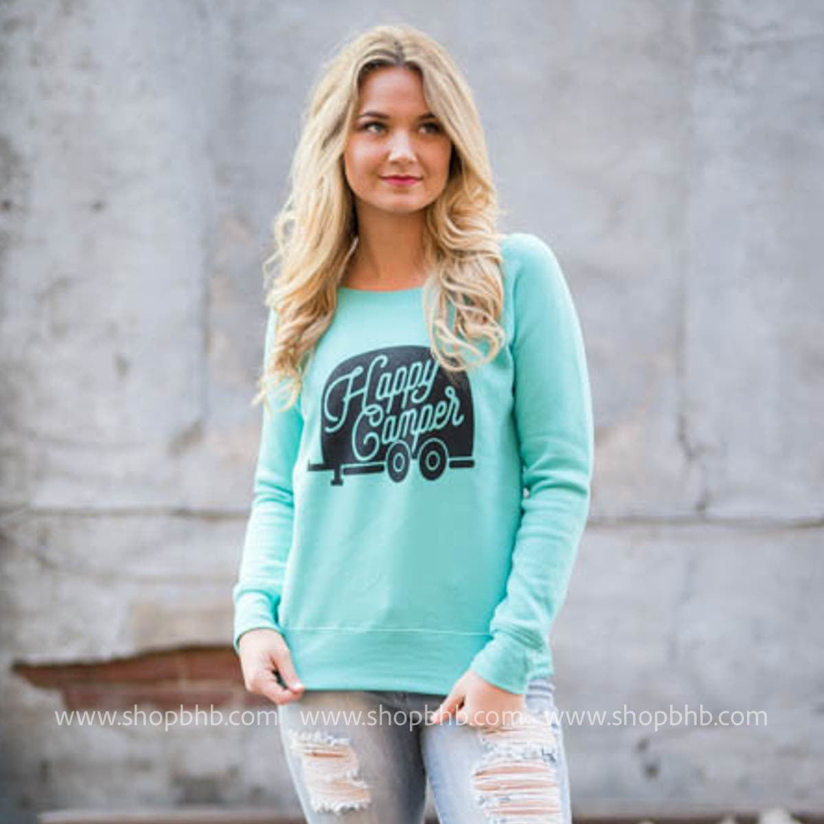 Happy Camper Slouchy Sweatshirt Fleece - BAD HABIT BOUTIQUE