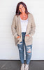 heather beige knit cardigan