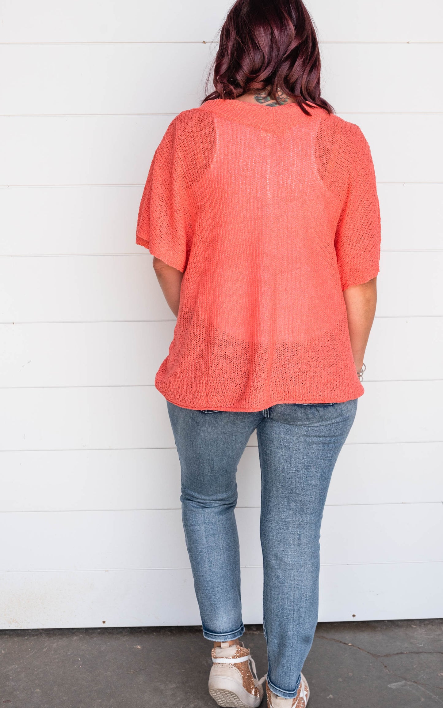 coral sweater