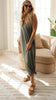 olive spagheti strap maxi dress