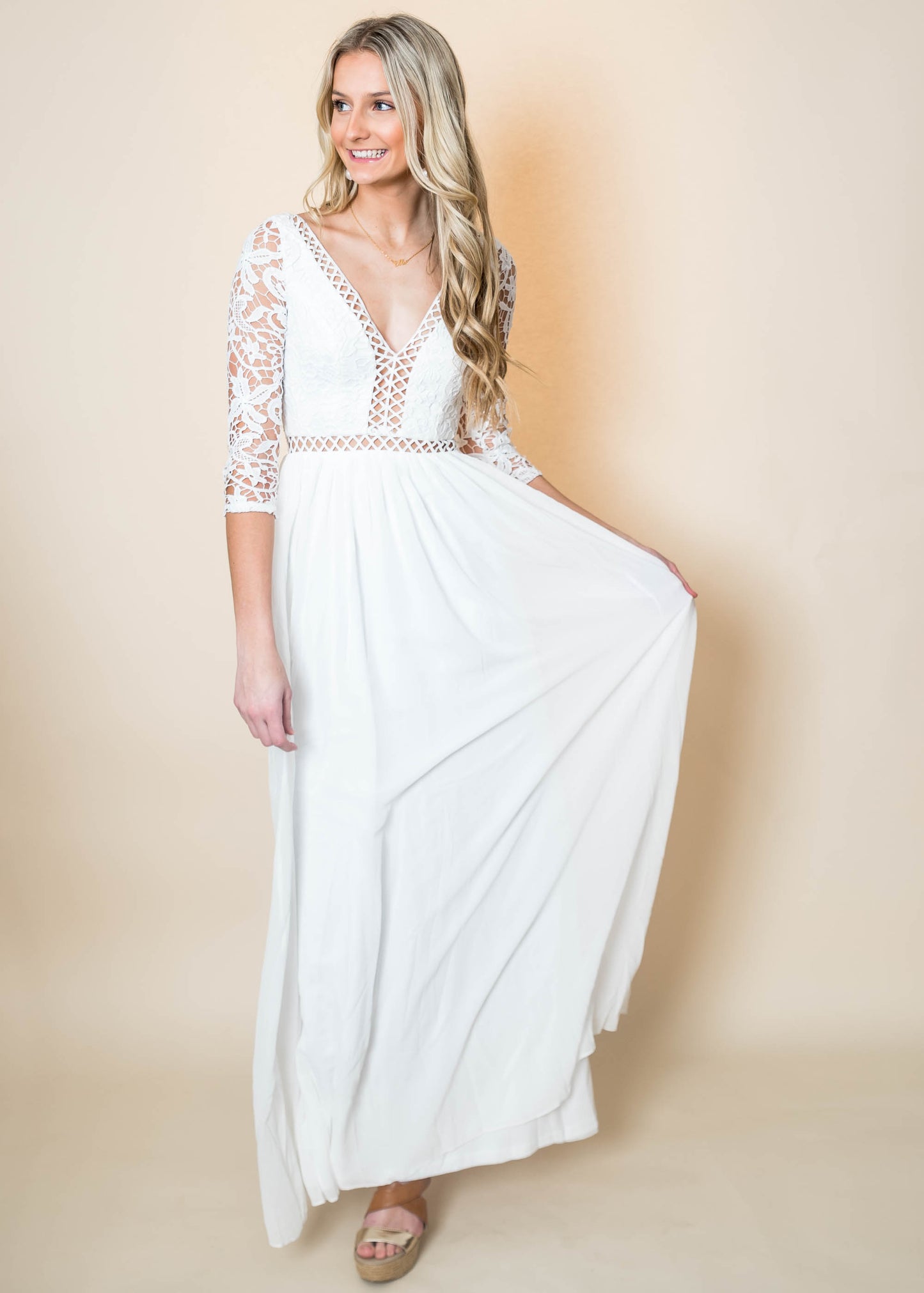 Chiffon Crochet Maxi Dress | FINAL SALE, CLOTHING, Maniju, BAD HABIT BOUTIQUE