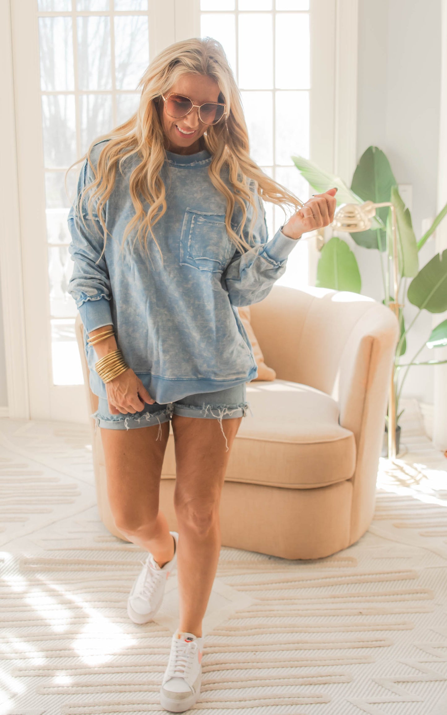 blue mineral wash sweatshirt