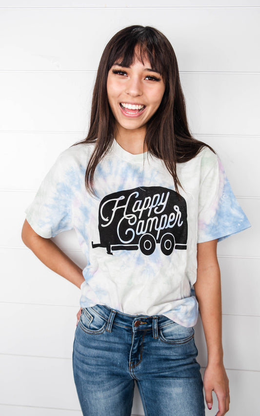 tie dye happy camper