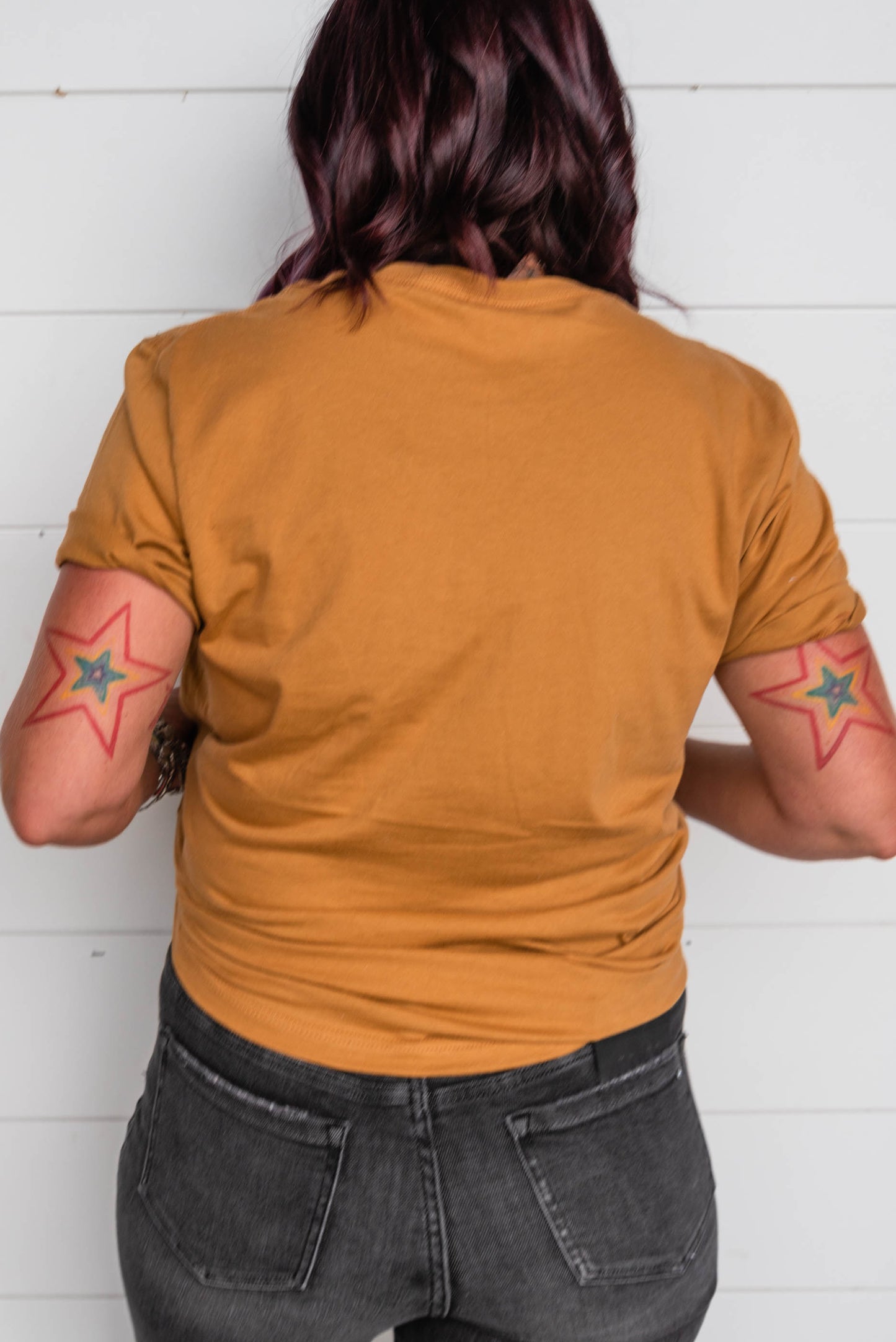 mustard t-shirt