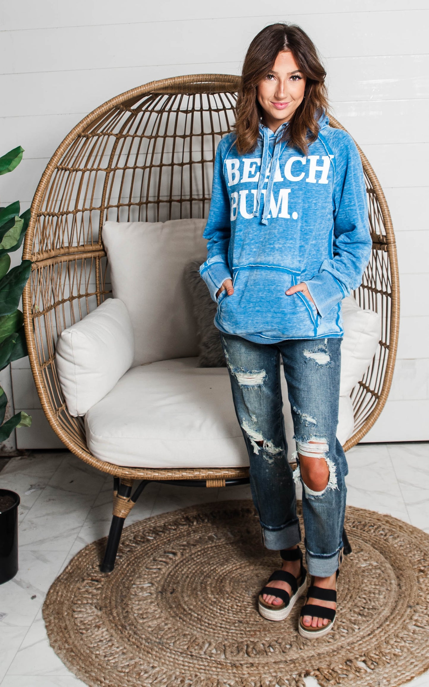 vintage blue beach bum hoodie