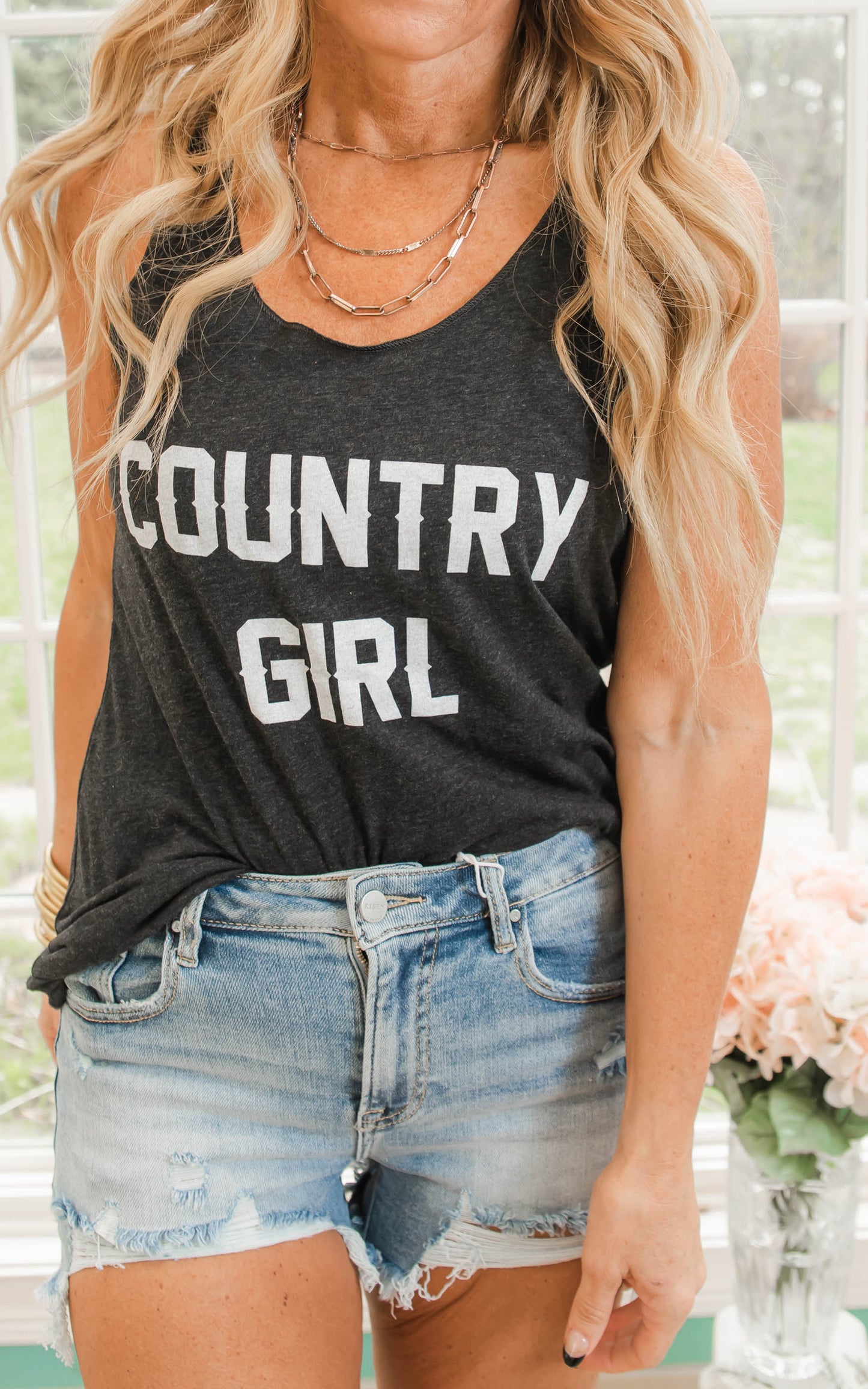 Country Girl Racerback Tank Top** - Final Sale