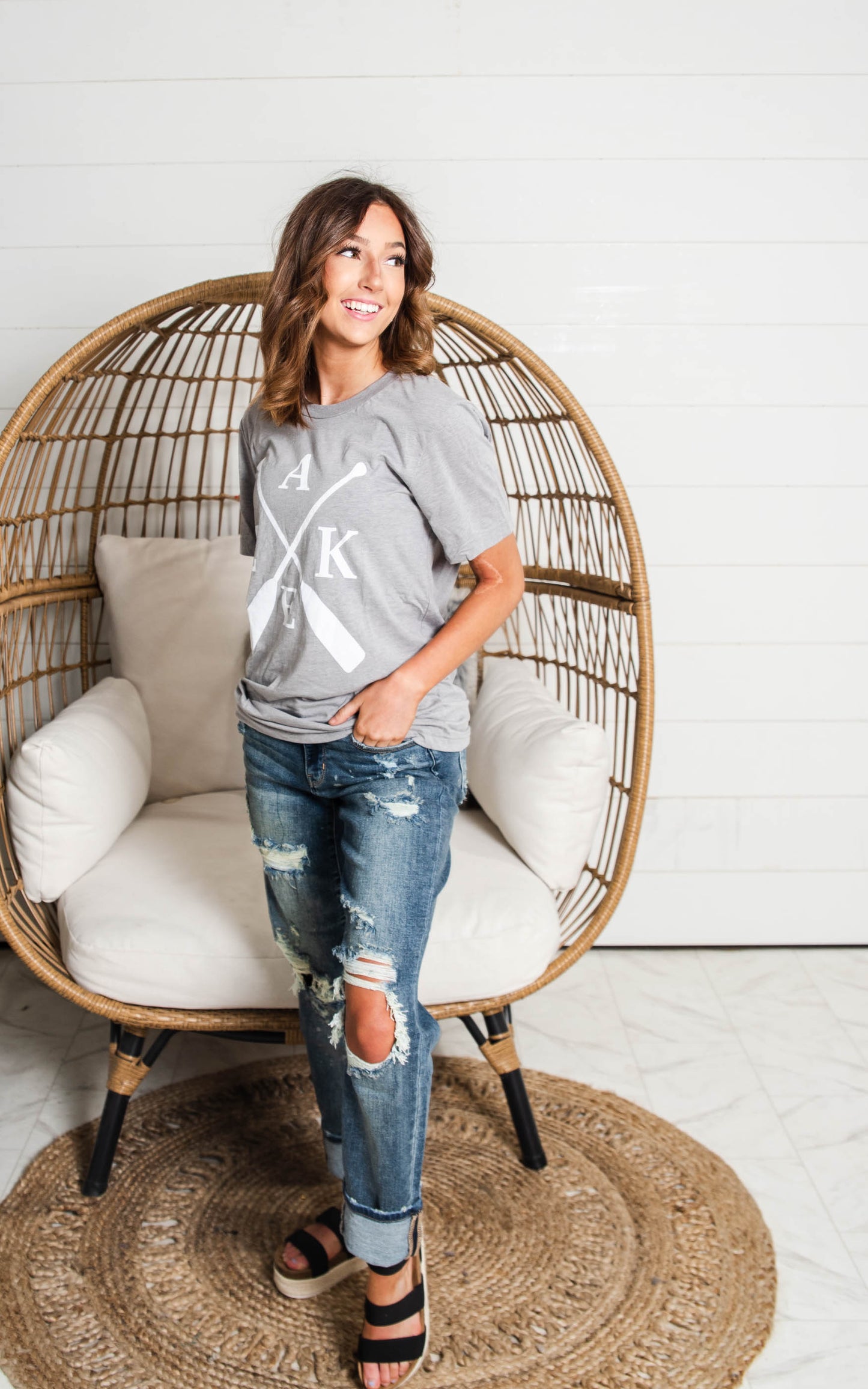 grey lake paddle tee
