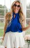 royal blue halterneck top