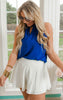 dressy royal blue halter neck top