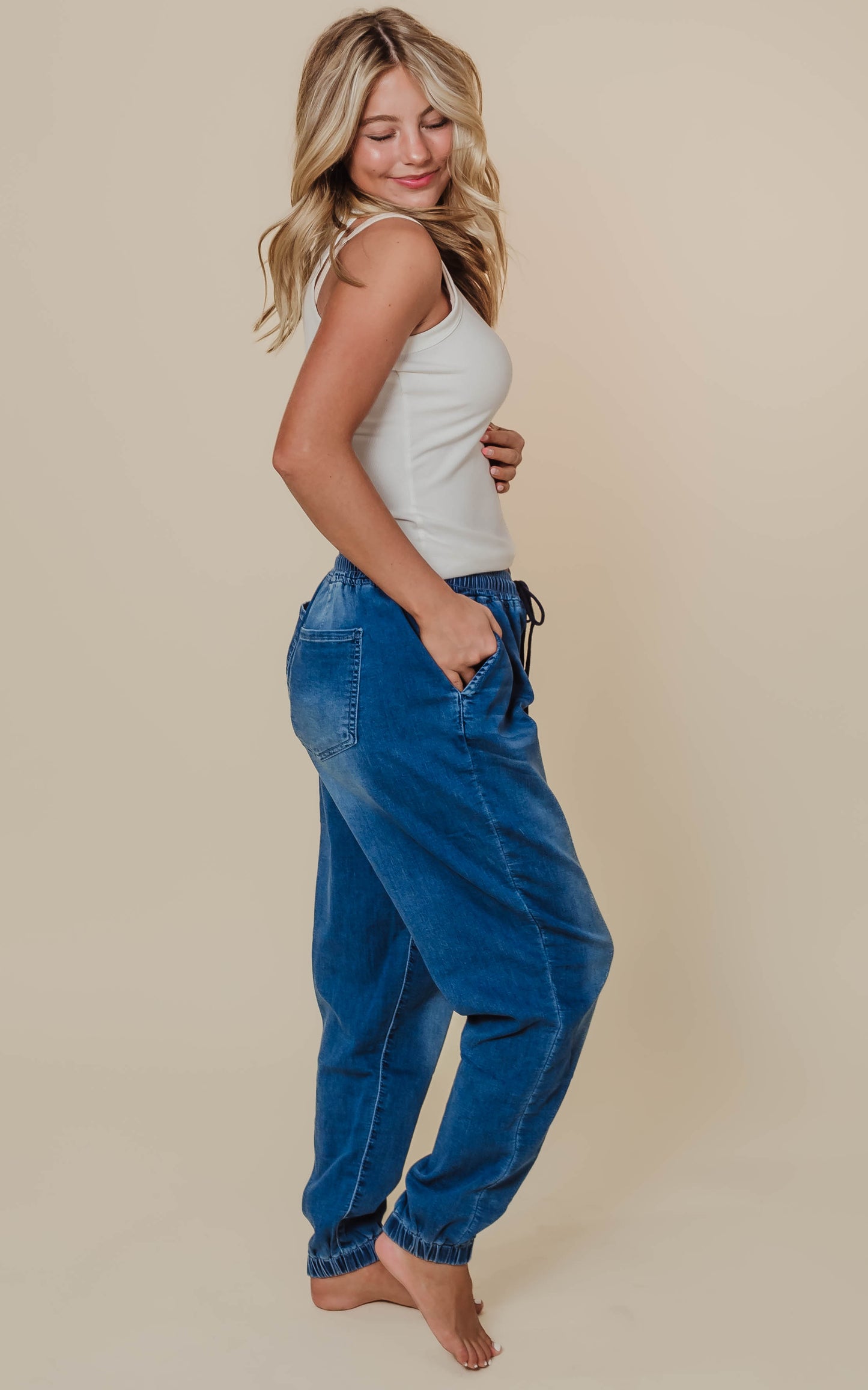 denim joggers