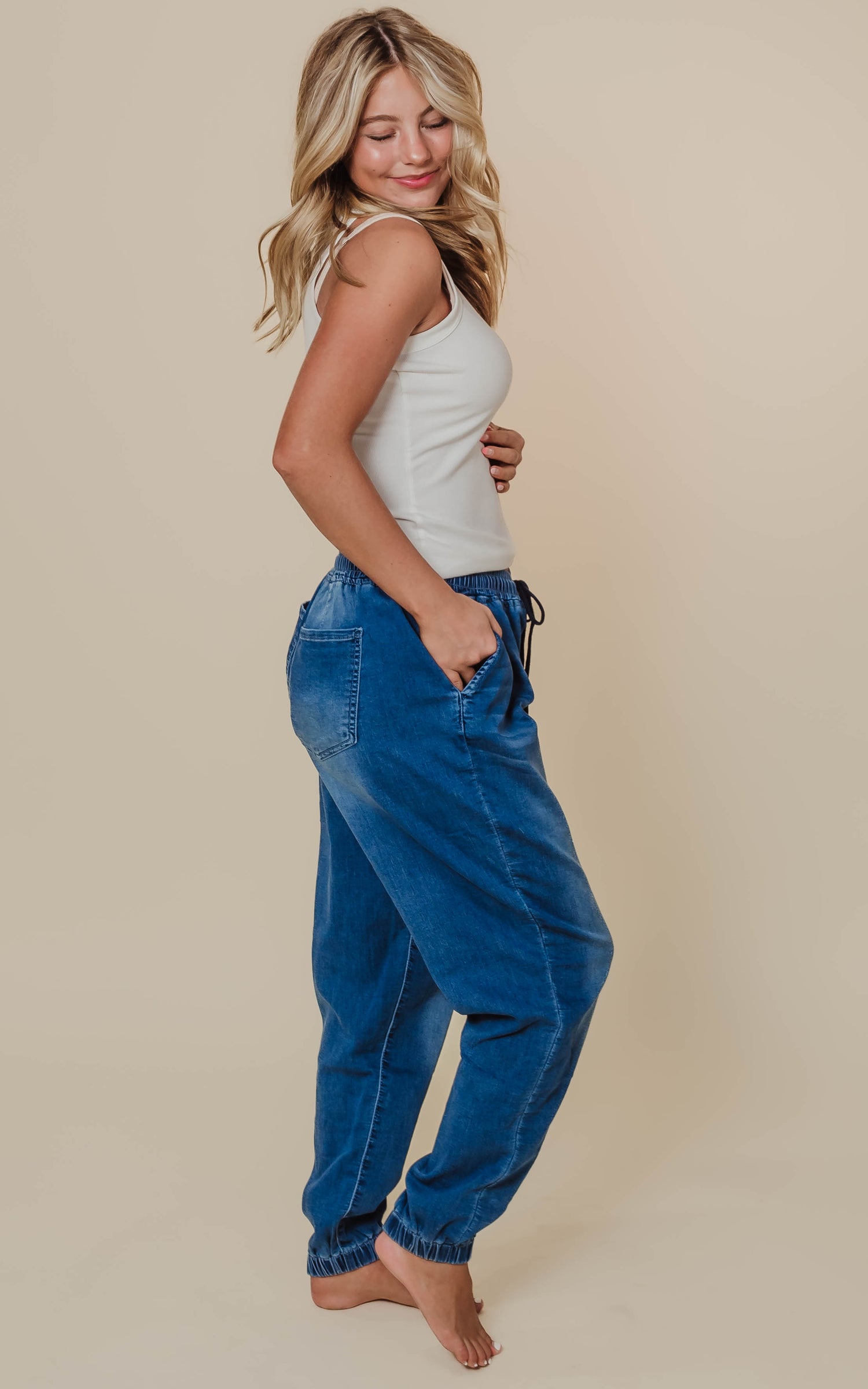 denim joggers