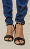 Black Ankle Strap Heels - Cashmere140 | FINAL SALE - MODEL SHOE