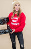 30 DAYS 30 DEALS:  OK, But First Presents Sweatshirt - Red, CLOTHING, BAD HABIT APPAREL, BAD HABIT BOUTIQUE
