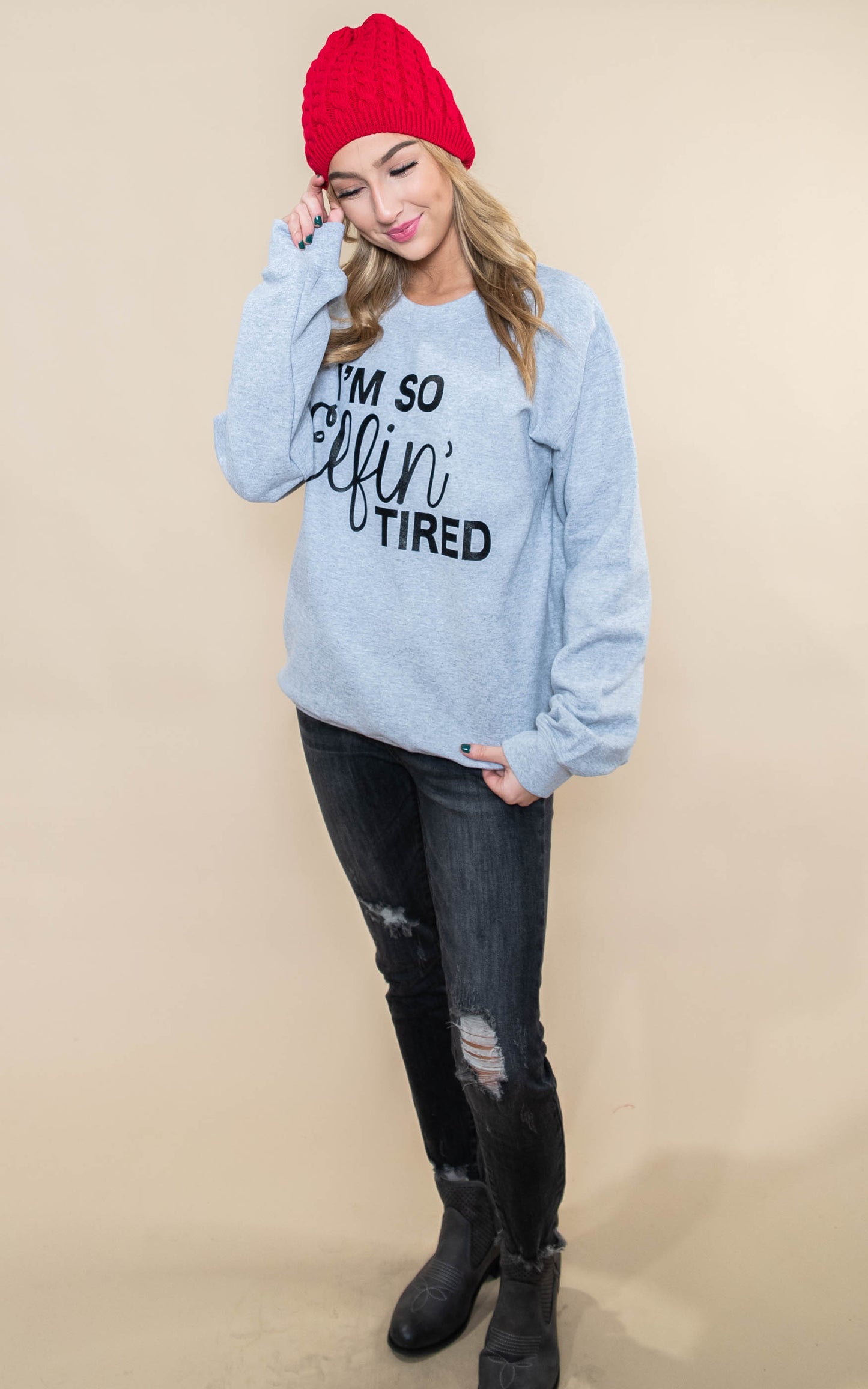 30 DAYS 30 DEALS: DAY 2: I'm So ELFIN' Tired Sweatshirt, CLOTHING, BAD HABIT APPAREL, BAD HABIT BOUTIQUE