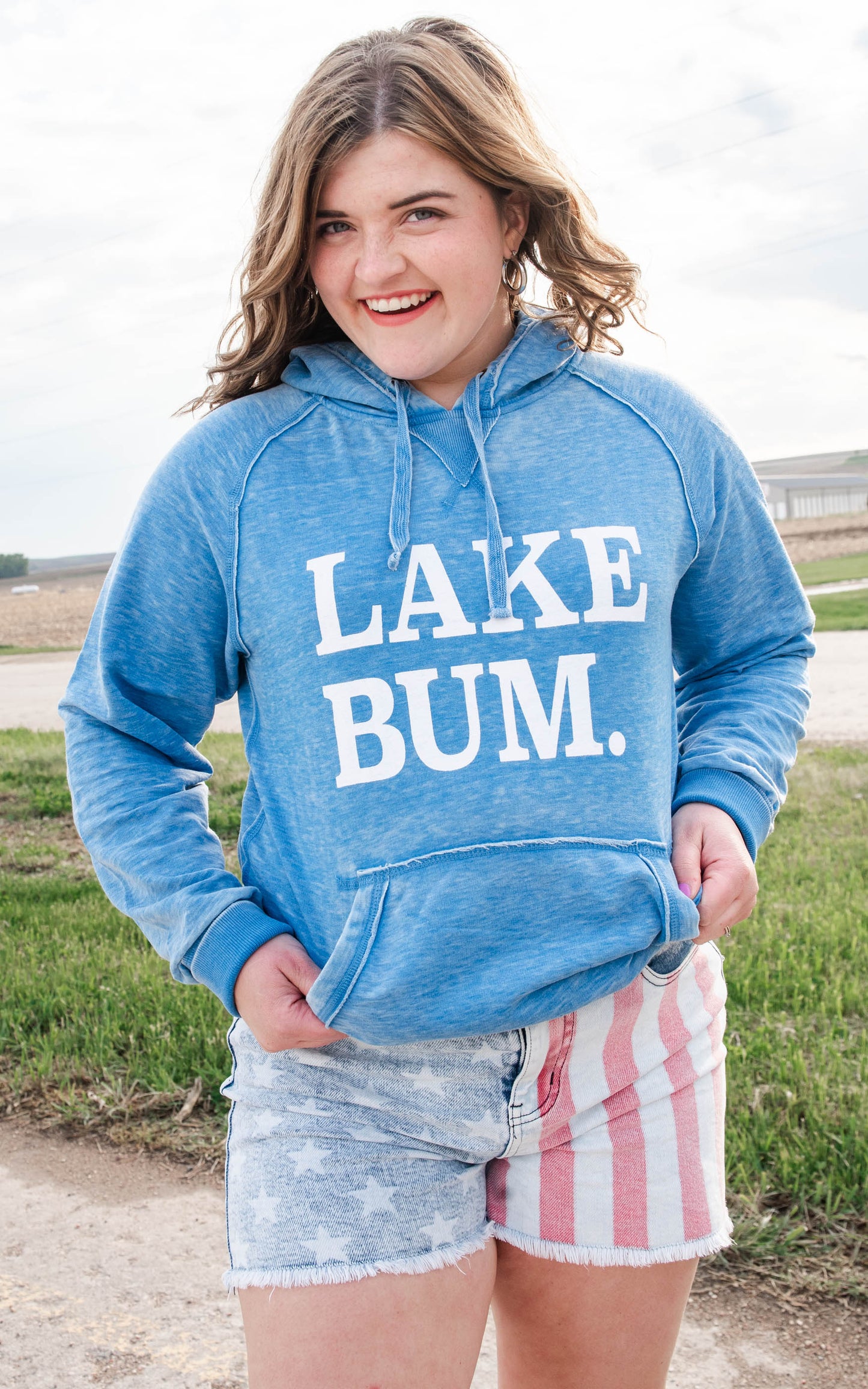 blue lake bum hoodie